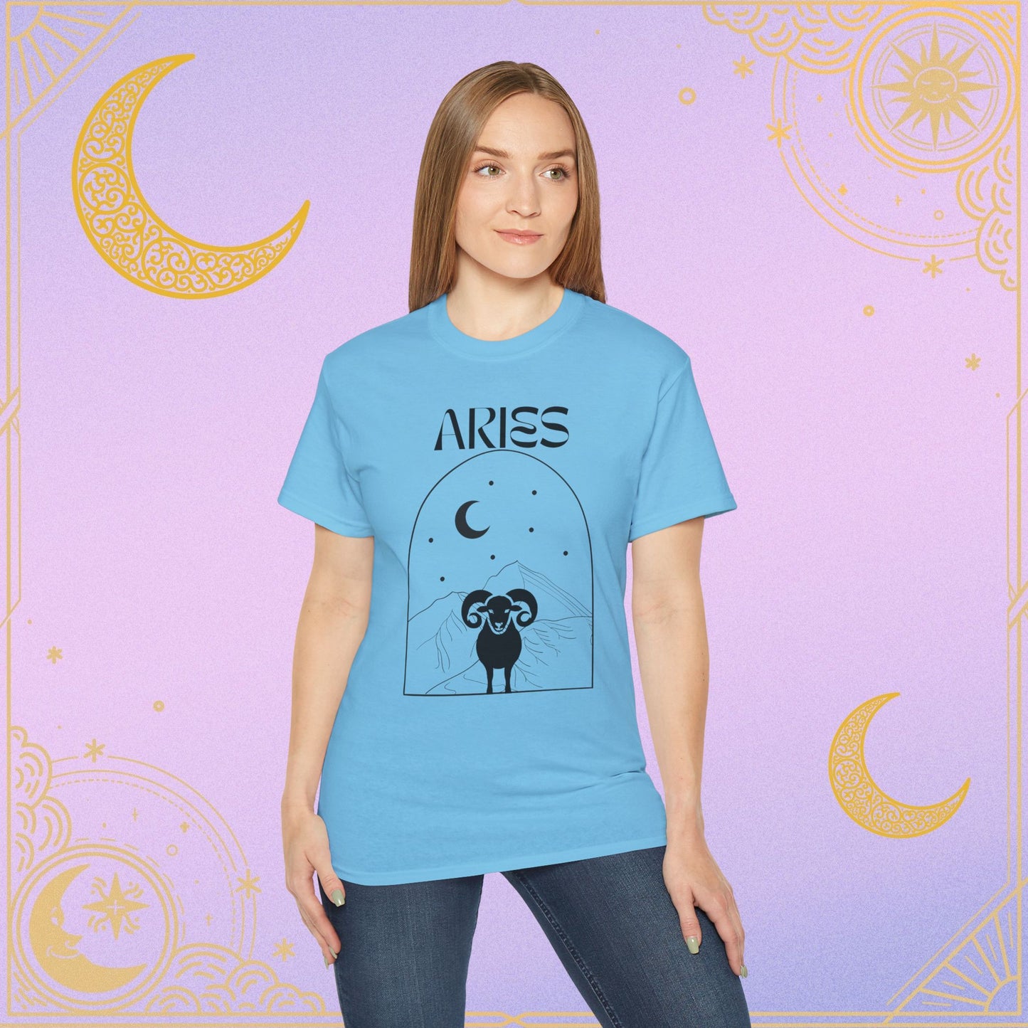 Astrology Aries Tee, Unisex Cotton Shirt, Zodiac Graphic T-Shirt, Birthday Gift, Horoscope Apparel, Astrology Fashion