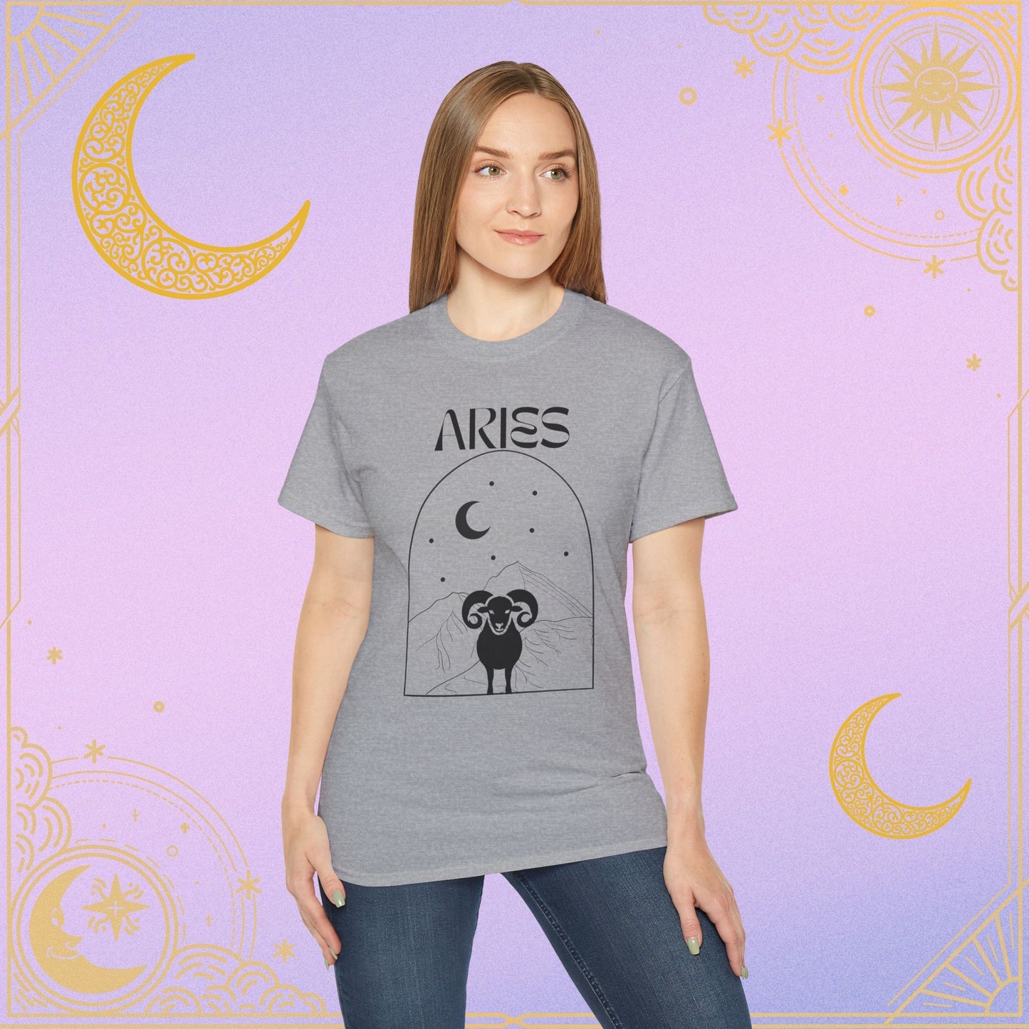 Astrology Aries Tee, Unisex Cotton Shirt, Zodiac Graphic T-Shirt, Birthday Gift, Horoscope Apparel, Astrology Fashion