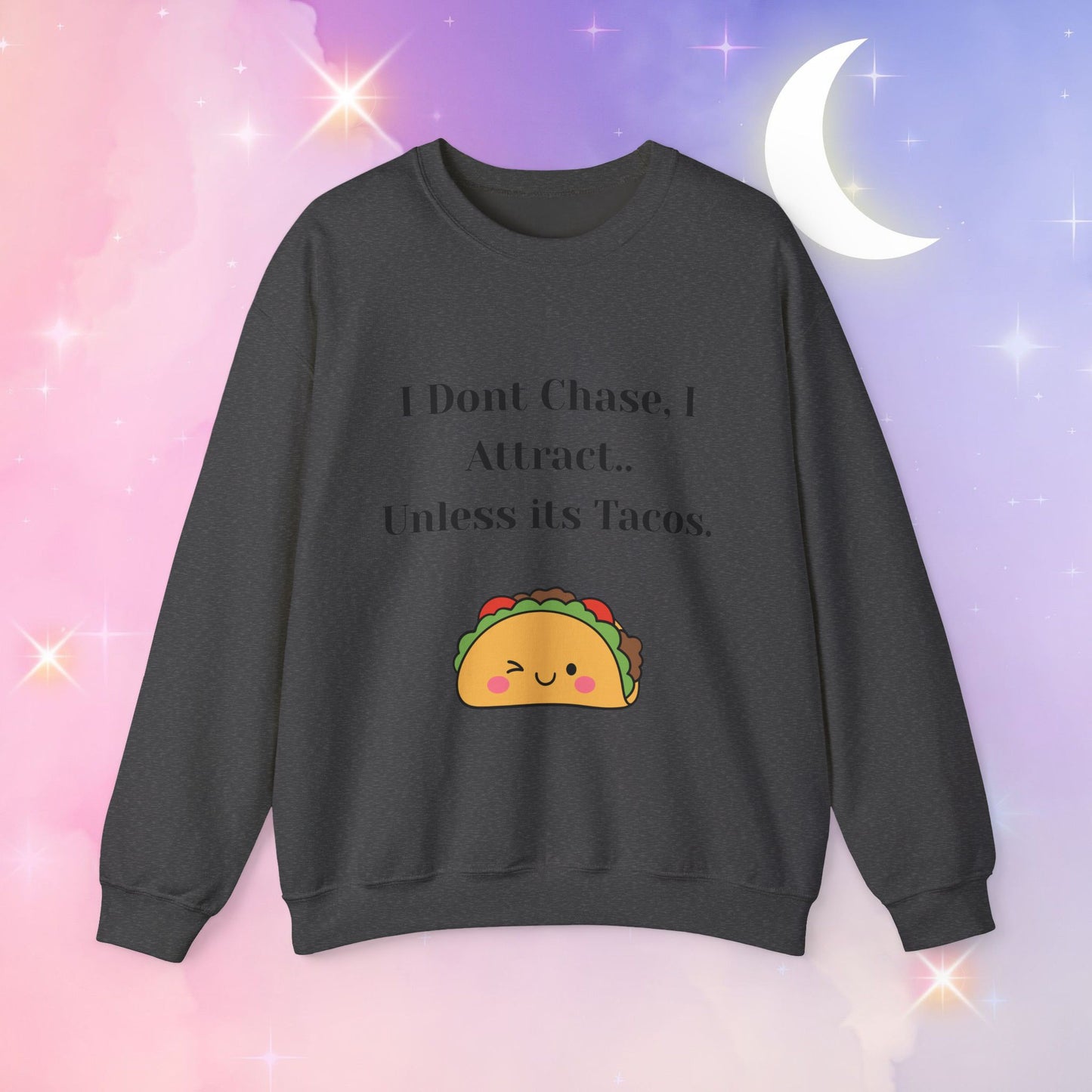 Taco-Themed Funny Crewneck Sweatshirt, Comfy Sweatshirt for Taco Lovers, Unisex Gift for Foodies, Casual Wear, Taco Gift