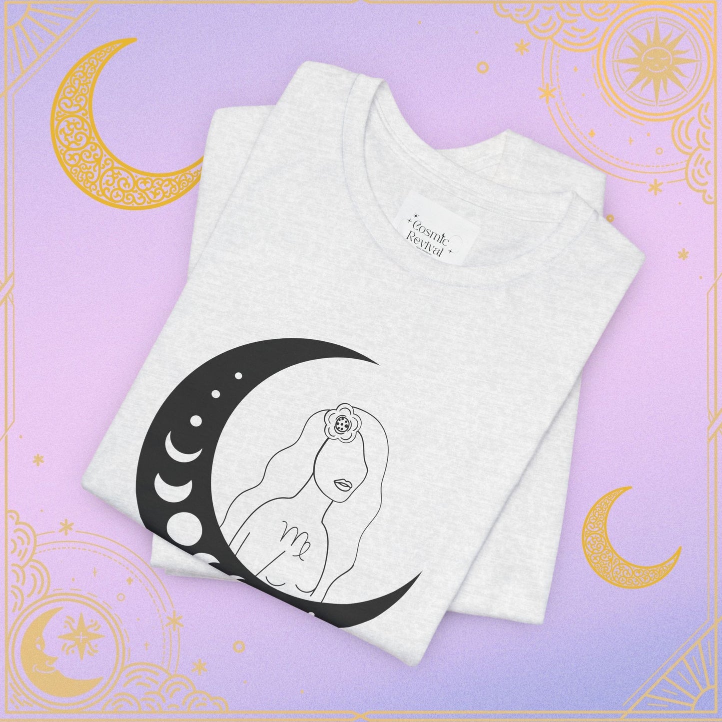Virgo Moon Zodiac T-Shirt, Astrology Tee, Horoscope Gift, Celestial Apparel, Unisex Astrology Shirt