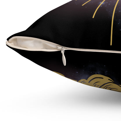 Galactic Eye and Moon Decorative Pillow | Cosmic Home Decor, Celestial Accent Cushion, Bedroom Art, Astrology Gift, Spiritual Pillow