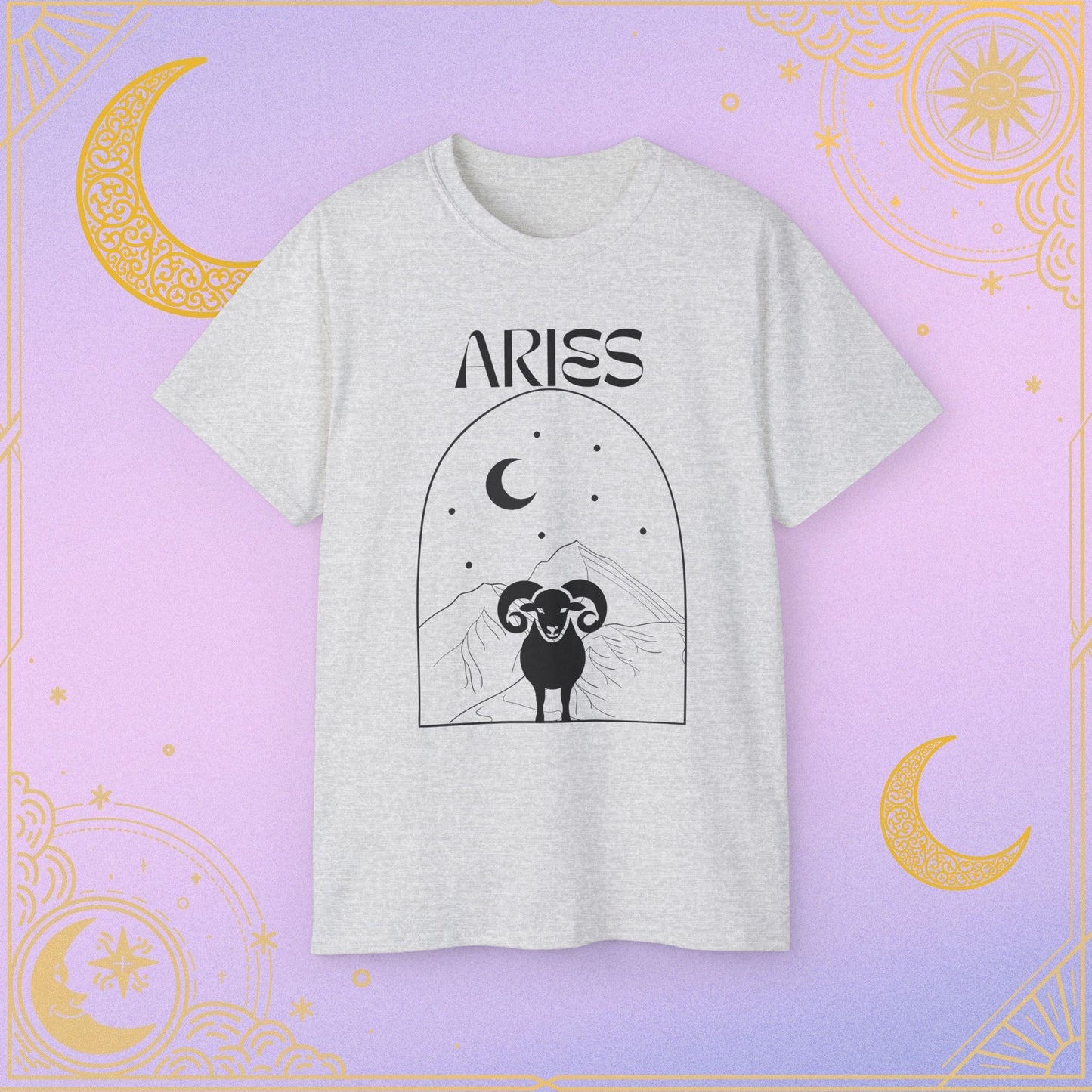 Astrology Aries Tee, Unisex Cotton Shirt, Zodiac Graphic T-Shirt, Birthday Gift, Horoscope Apparel, Astrology Fashion
