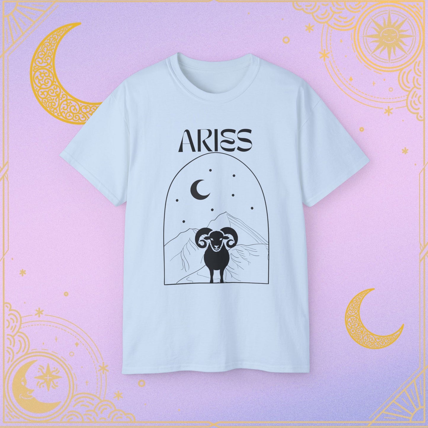 Astrology Aries Tee, Unisex Cotton Shirt, Zodiac Graphic T-Shirt, Birthday Gift, Horoscope Apparel, Astrology Fashion