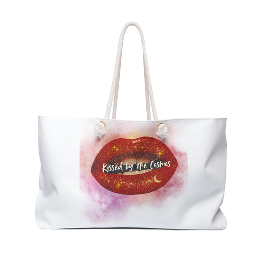 Chic Weekender Bag with Cosmic Kiss Design, Beach Bag, Travel Tote, Gift for Her, Lounge Bag, Overnight Bag