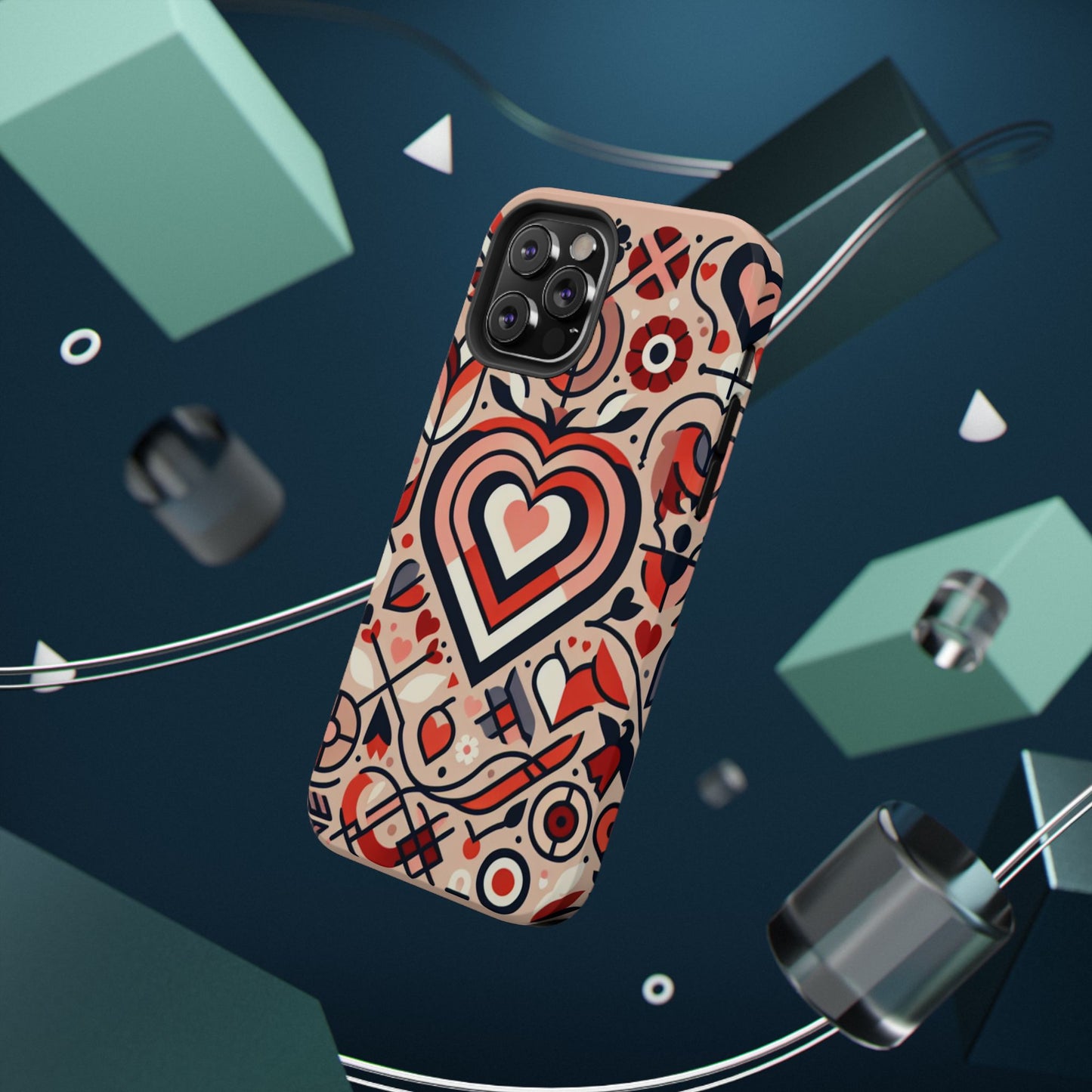 Heartfelt Impact-Resistant Phone Cases, Durable Phone Covers, Love-Themed Accessories, Valentine's Gifts, Unique Tech Cases
