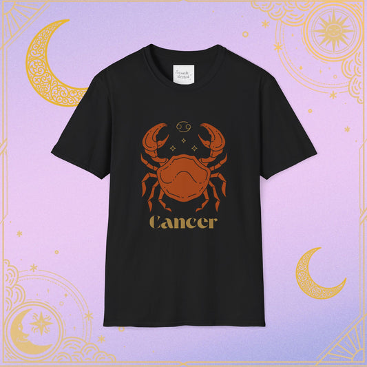 Cancer Zodiac Unisex Softstyle T-Shirt, Astrology Shirt, Horoscope Tee, Gift for Astrology Lovers, Birthday Gift, Zodiac Sign Apparel