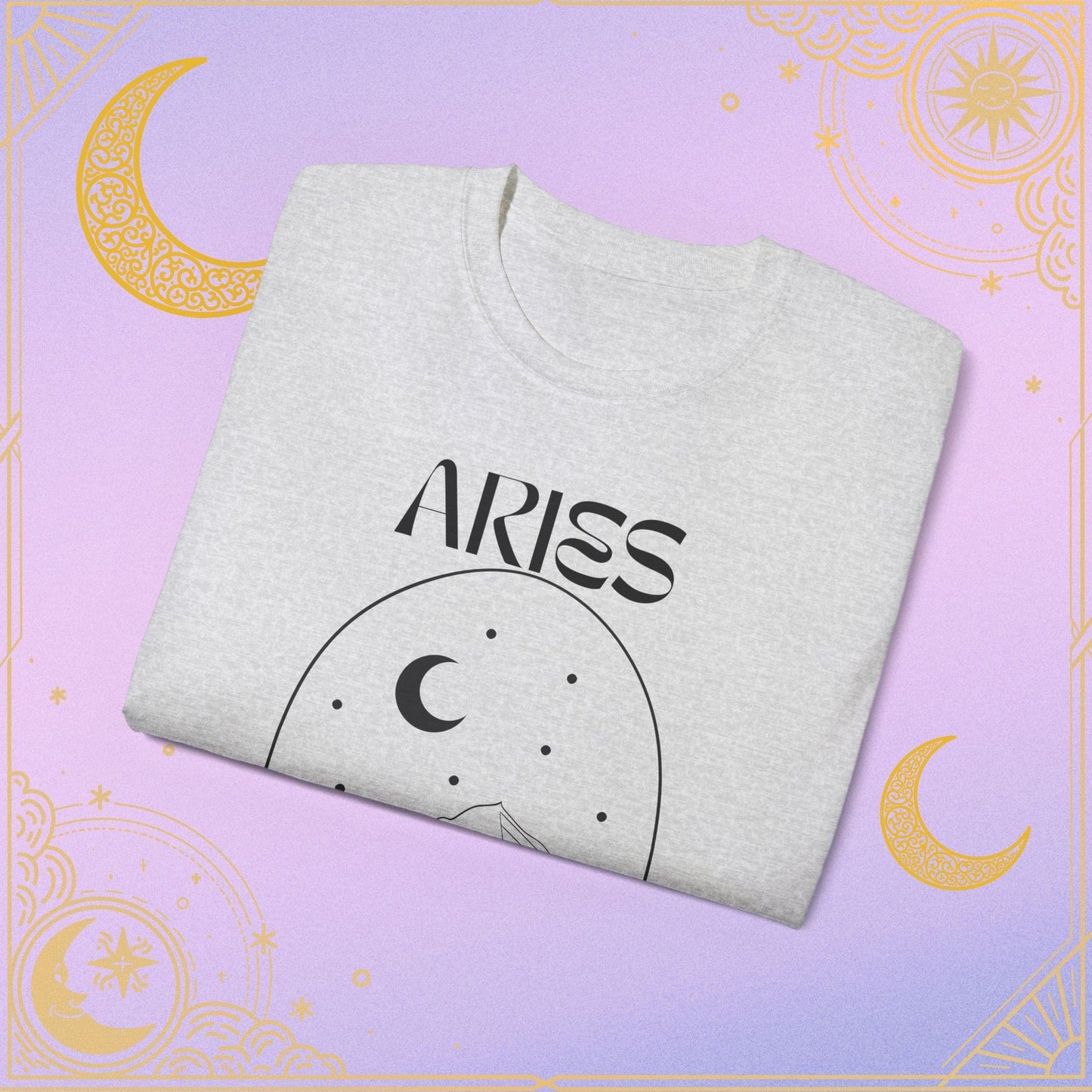 Astrology Aries Tee, Unisex Cotton Shirt, Zodiac Graphic T-Shirt, Birthday Gift, Horoscope Apparel, Astrology Fashion