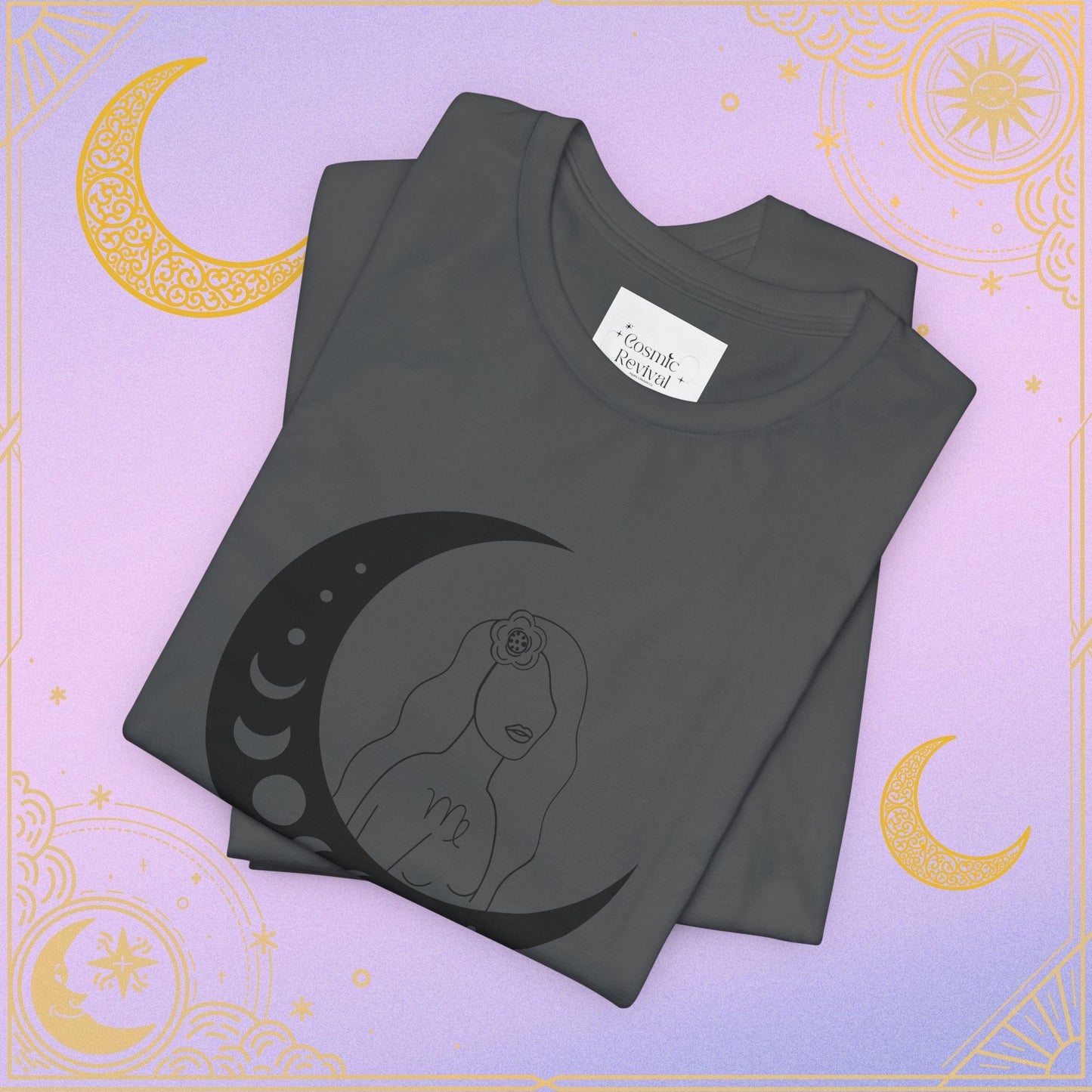 Virgo Moon Zodiac T-Shirt, Astrology Tee, Horoscope Gift, Celestial Apparel, Unisex Astrology Shirt