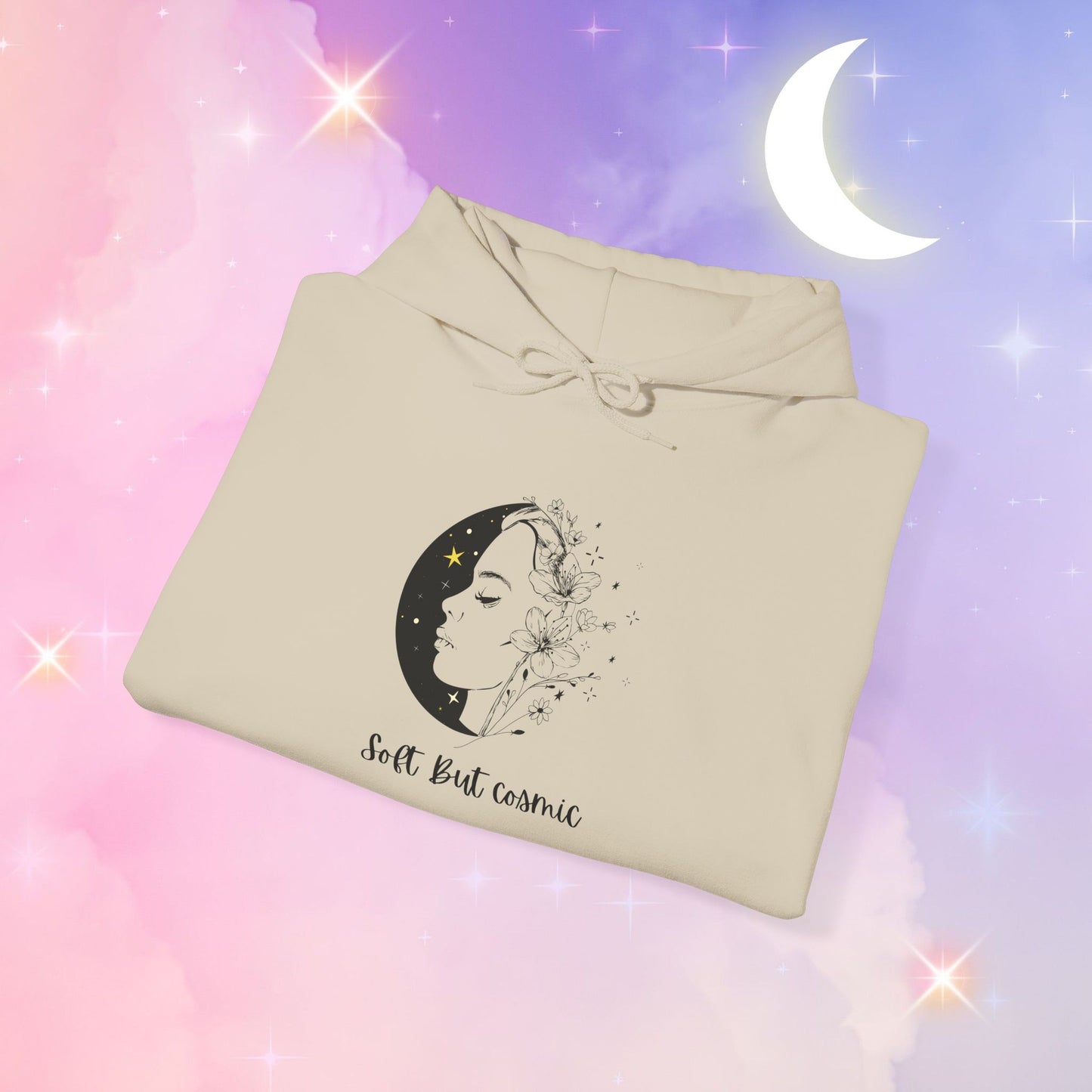 Moonlit Inspiration Unisex Heavy Blend Hoodie, Cozy Sweatshirt for Self-Care, Gift for Her, Custom Quote Apparel, Winter Fashion