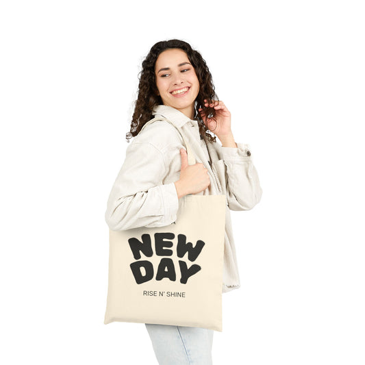 Inspirational Cotton Canvas Tote Bag - Eco-Friendly, Reusable Shopping Bag for Daily Use, Gift for Friends, New Beginnings