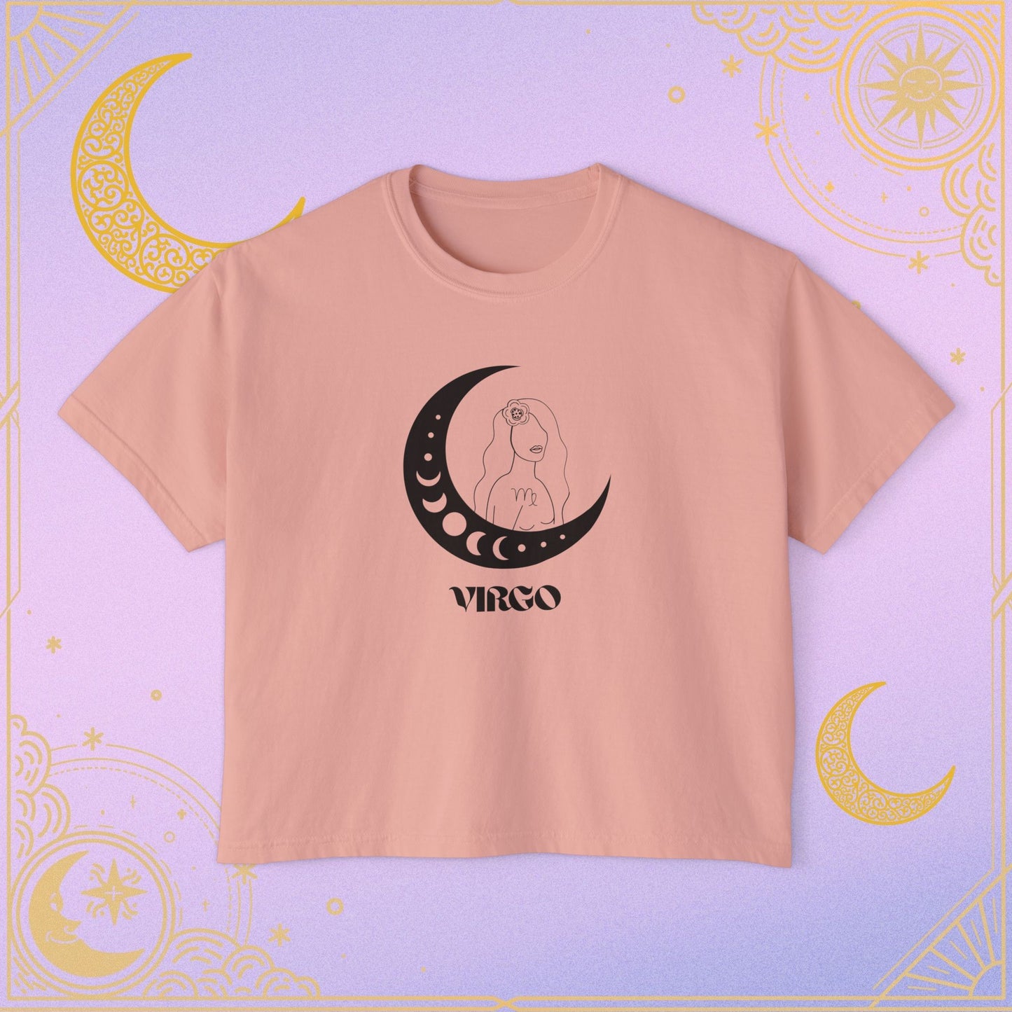 Virgo Astrology Women's Boxy Tee, Celestial Graphic Tee, Horoscope T-Shirt, Astrology Clothing, Gift for Virgo