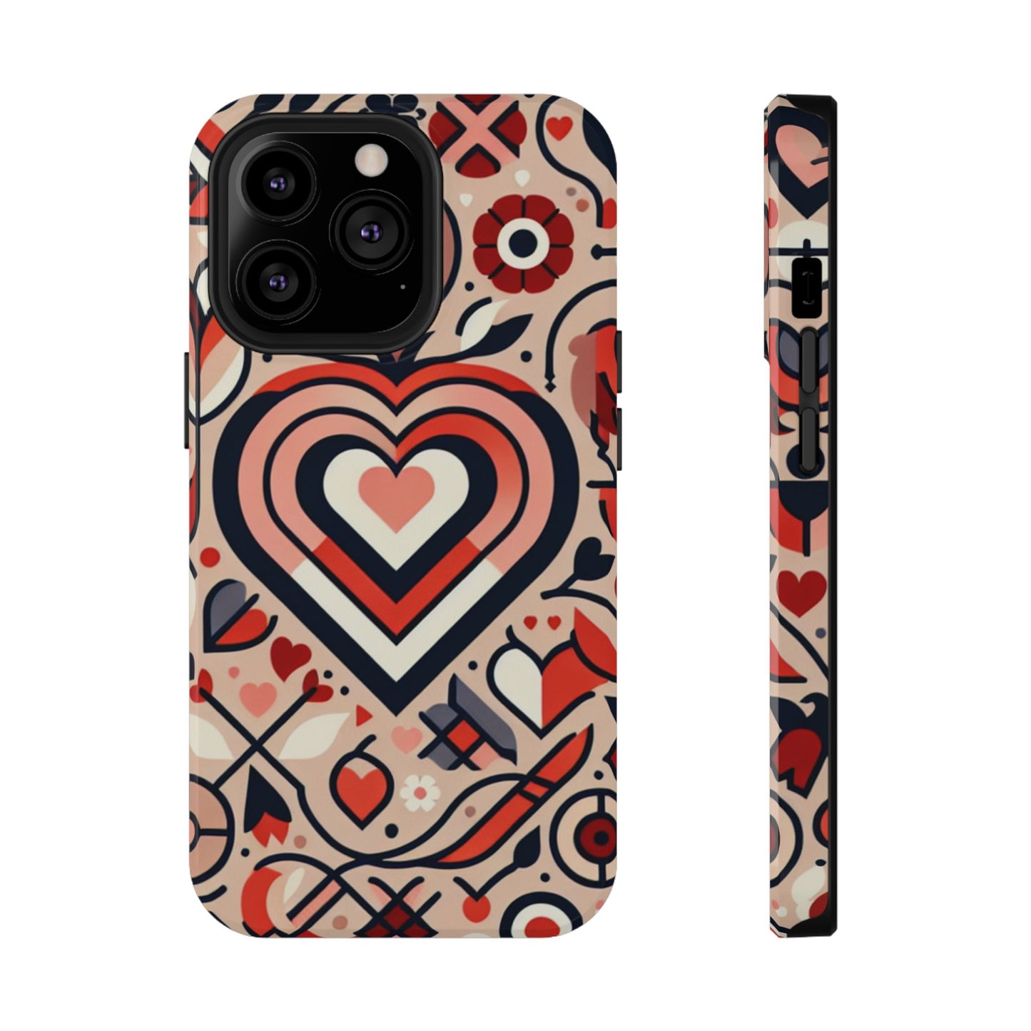 Heartfelt Impact-Resistant Phone Cases, Durable Phone Covers, Love-Themed Accessories, Valentine's Gifts, Unique Tech Cases