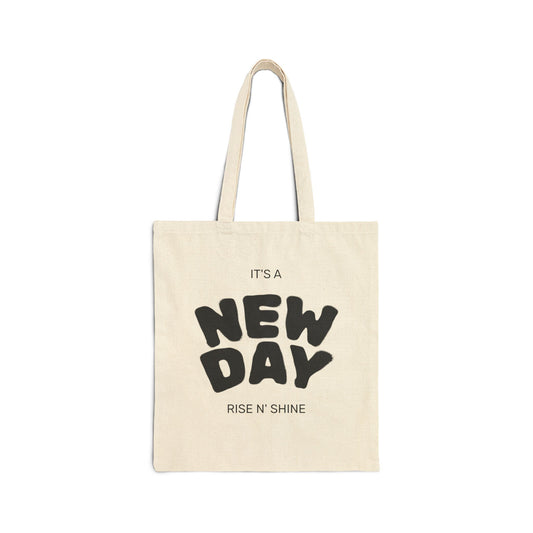 Inspirational Cotton Canvas Tote Bag - Eco-Friendly, Reusable Shopping Bag for Daily Use, Gift for Friends, New Beginnings