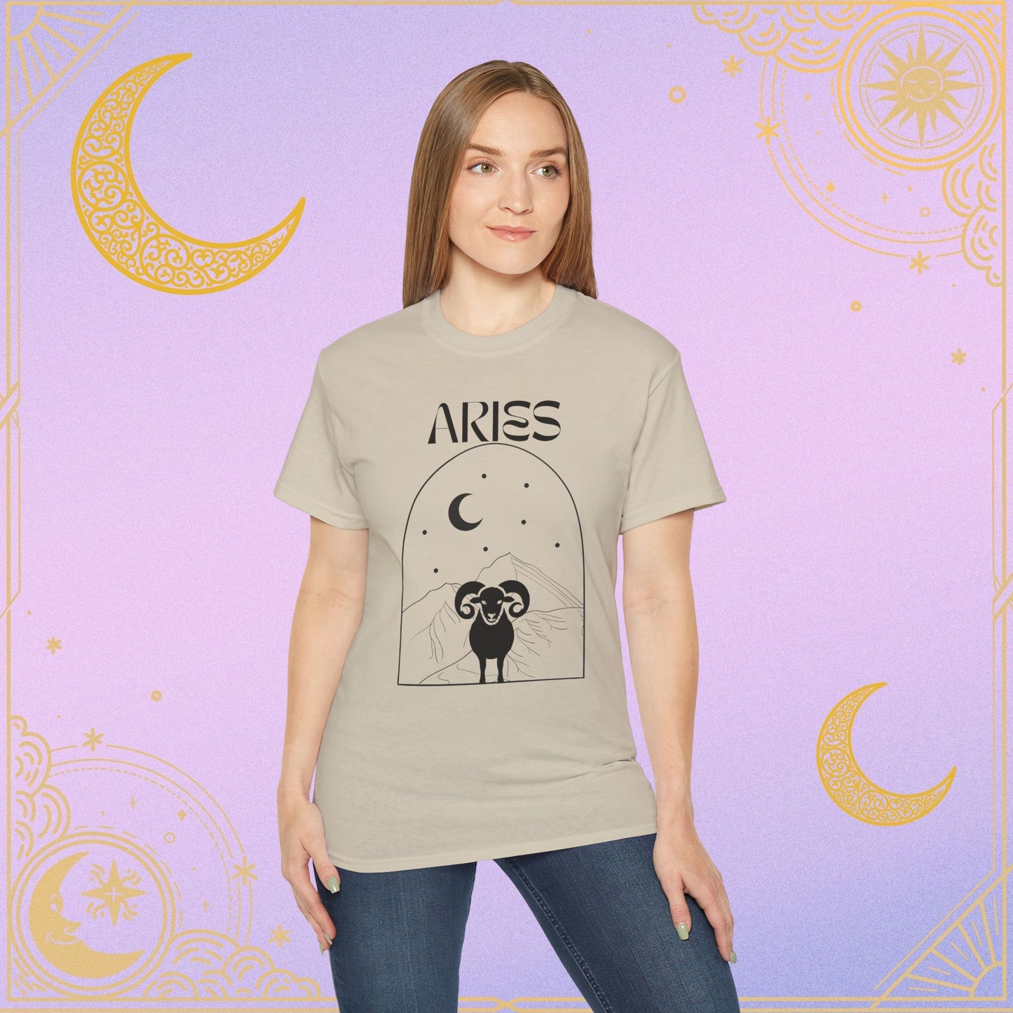 Astrology Aries Tee, Unisex Cotton Shirt, Zodiac Graphic T-Shirt, Birthday Gift, Horoscope Apparel, Astrology Fashion