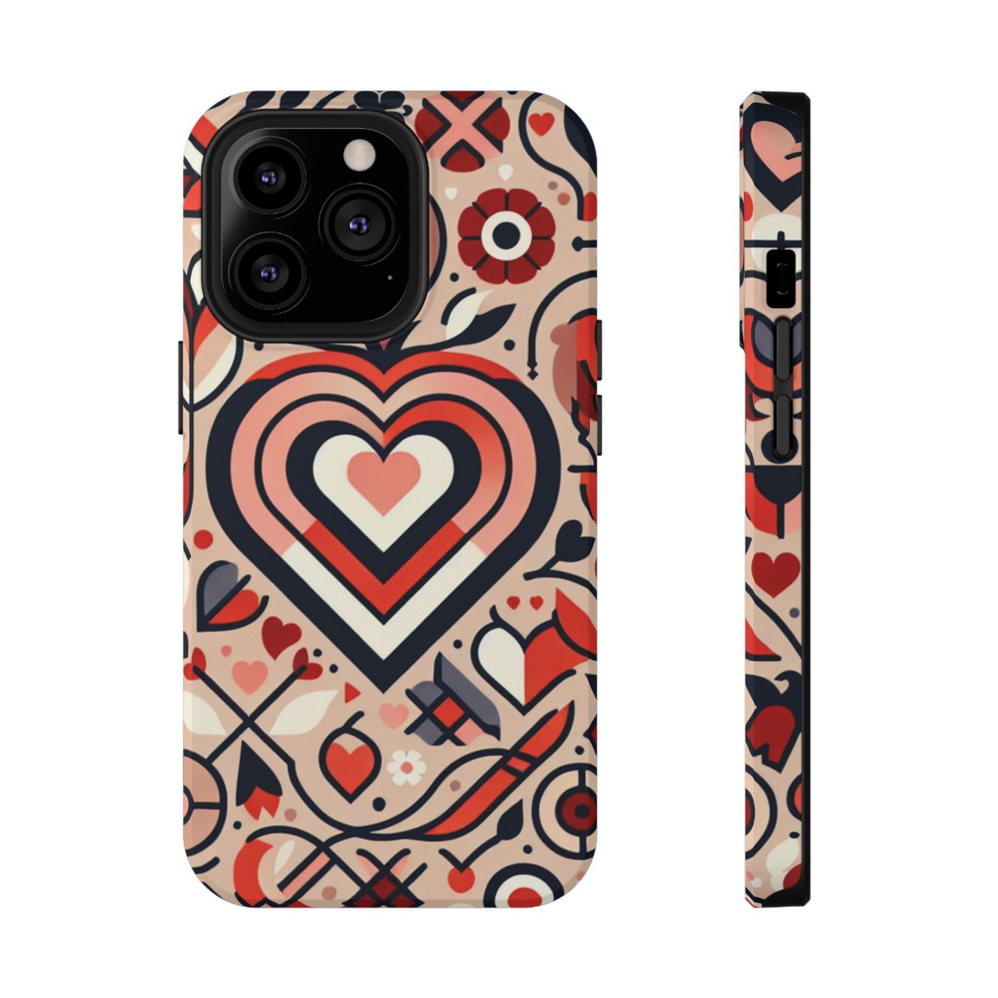 Heartfelt Impact-Resistant Phone Cases, Durable Phone Covers, Love-Themed Accessories, Valentine's Gifts, Unique Tech Cases
