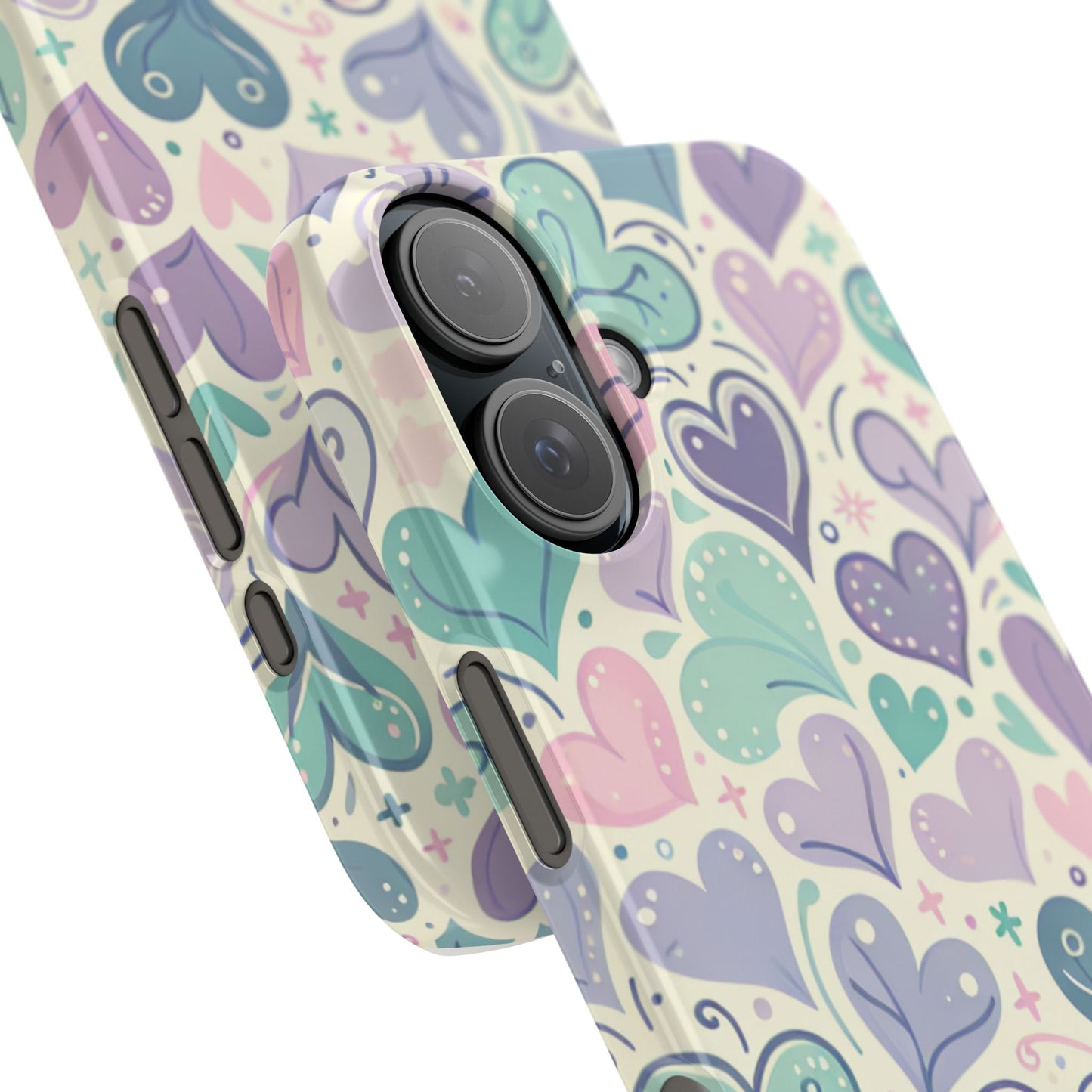 Whimsical Heart Slim Phone Case - Cute Coaster, Valentine's Gift, Gift for Her, Love-themed Case, Colorful Phone Accessory