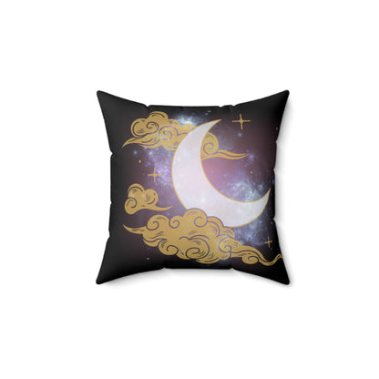 Galactic Eye and Moon Decorative Pillow | Cosmic Home Decor, Celestial Accent Cushion, Bedroom Art, Astrology Gift, Spiritual Pillow
