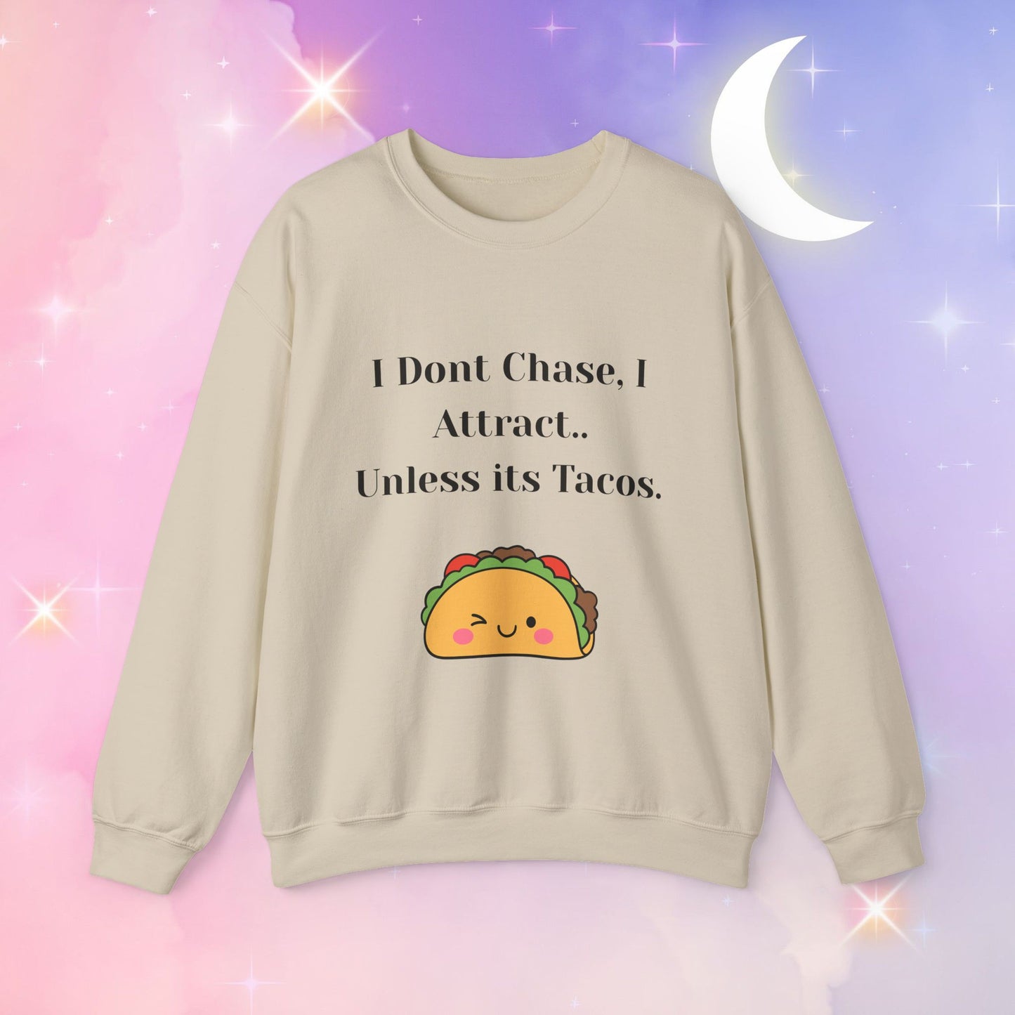 Taco-Themed Funny Crewneck Sweatshirt, Comfy Sweatshirt for Taco Lovers, Unisex Gift for Foodies, Casual Wear, Taco Gift