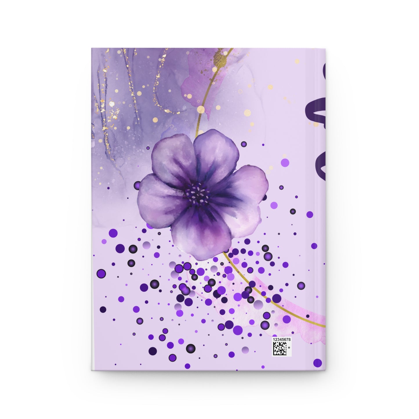 Elegant Floral Hardcover Journal with Purple Accents, Personalized Gift, Writing Notebook, Gratitude Journal, Daily Planner, Custom Journal