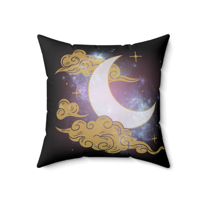 Galactic Eye and Moon Decorative Pillow | Cosmic Home Decor, Celestial Accent Cushion, Bedroom Art, Astrology Gift, Spiritual Pillow