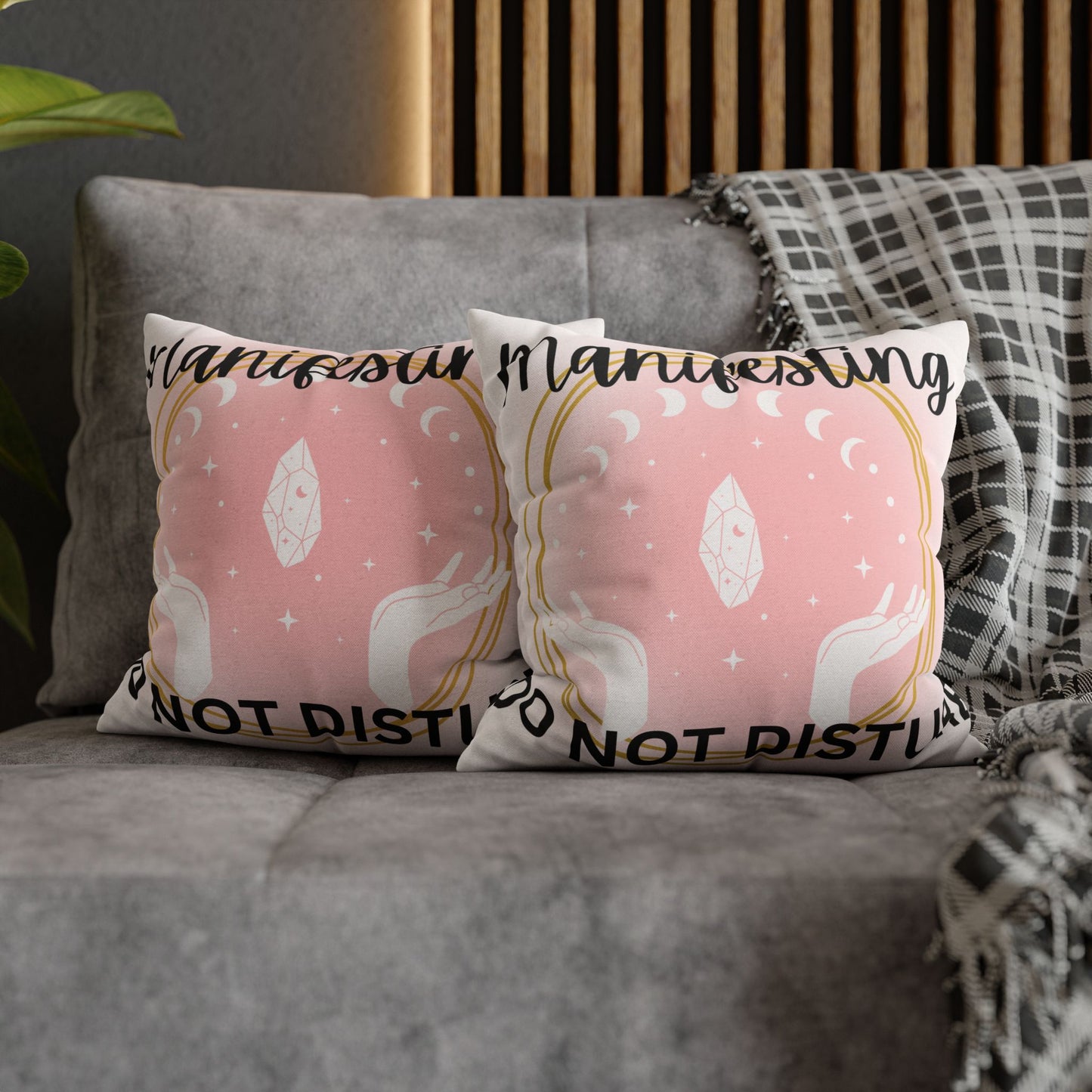 Manifesting Pillowcase, Spiritual Home Decor, Meditation Gift, Affirmation Cushion, Cozy Bedroom Accessory